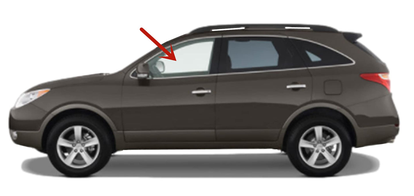 Driver Left Side Front Door Window Door Glass Compatible with Hyundai Veracruz 2007-2012 Models