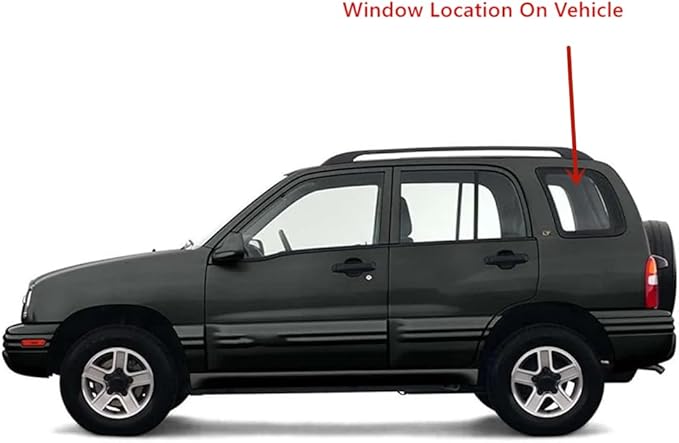 Driver Left Side Rear Quarter Window Quarter Glass Compatible with Suzuki Vitara/Grand Vitara/Chevrolet Tracker 1999-2005 4 Door Models