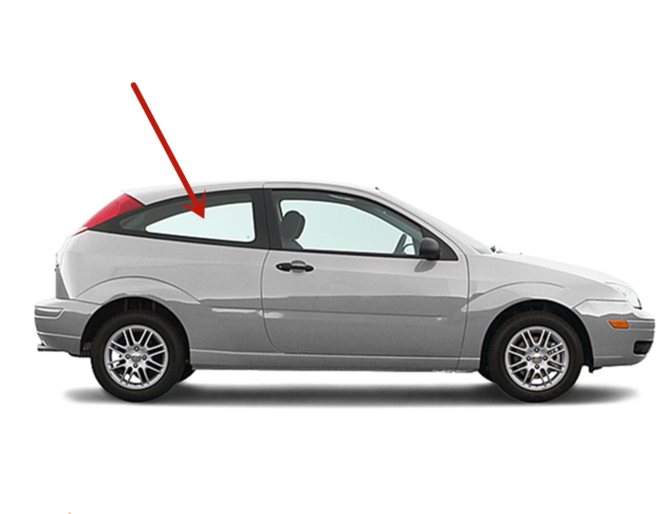 Passenger Right Side Rear Quarter Glass Quarter Window Compatible with Ford Focus 2 Door Hatchback 2000-2007 Models