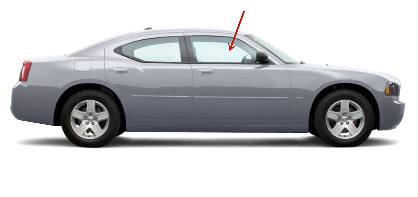 Passenger Right Side Front Door Window Door Glass Compatible with Dodge Charger 2006-2010 Models