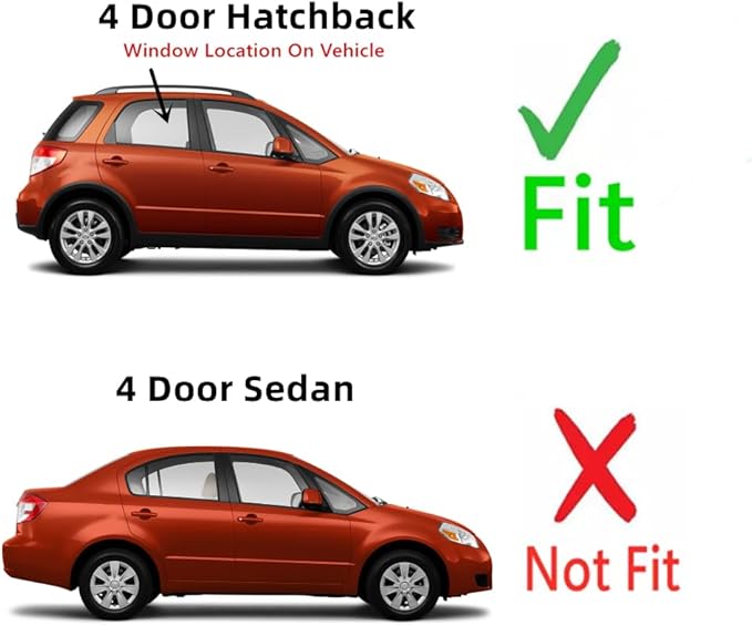 Passenger Right Side Rear Door Window Door Glass Compatible with Suzuki SX4 4 Door Hatchback 2007-2013 Models