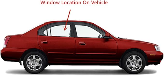Passenger Right Side Rear Door Window Door Glass Compatible with Hyundai Elantra 4 Door Sedan 2001-2006 Models