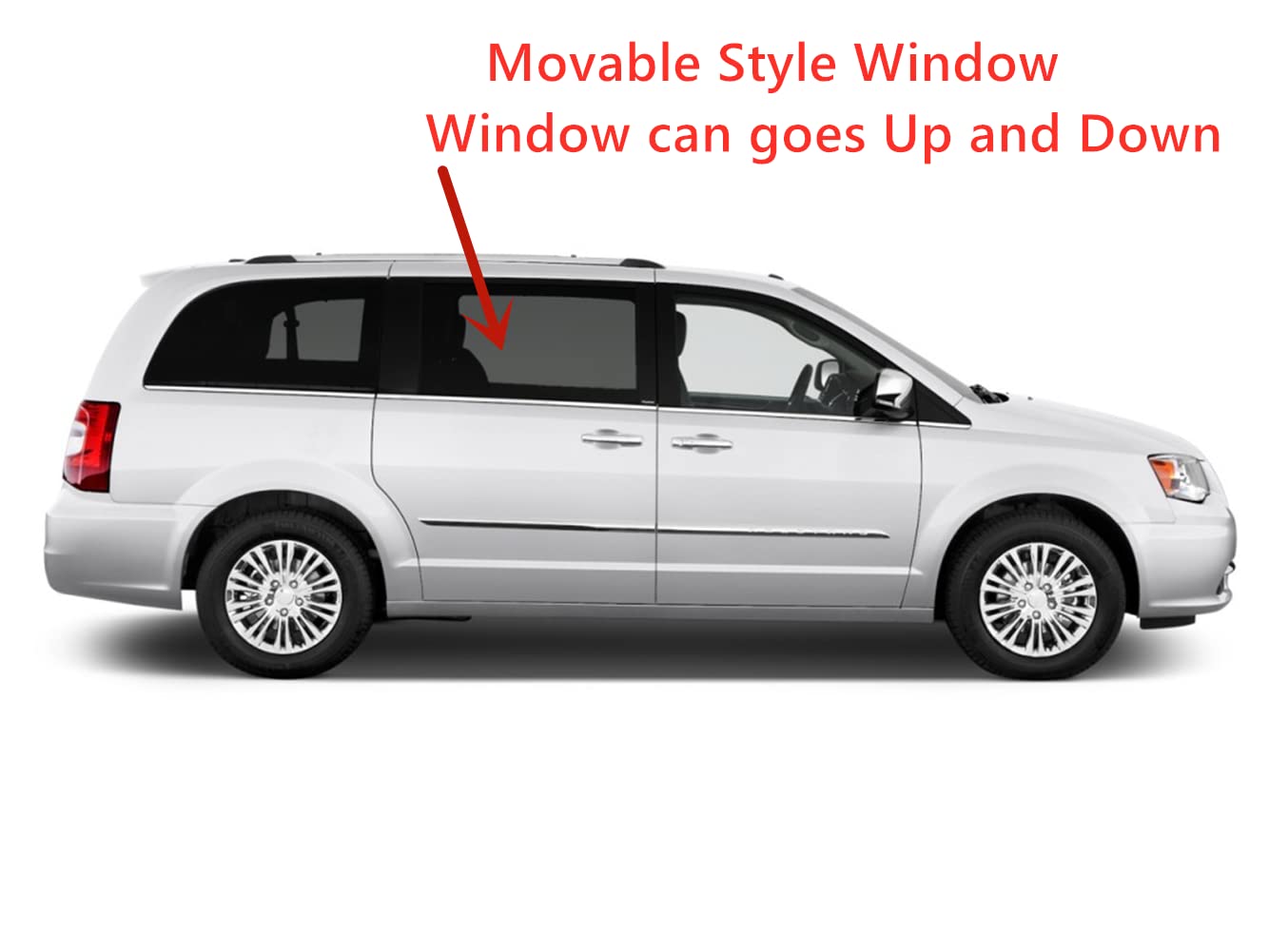 Movable Passenger Right Side Rear Sliding Cargo Door Window Door Glass Compatible with Volkswagen Routan Mini Van 2009-2012 Models