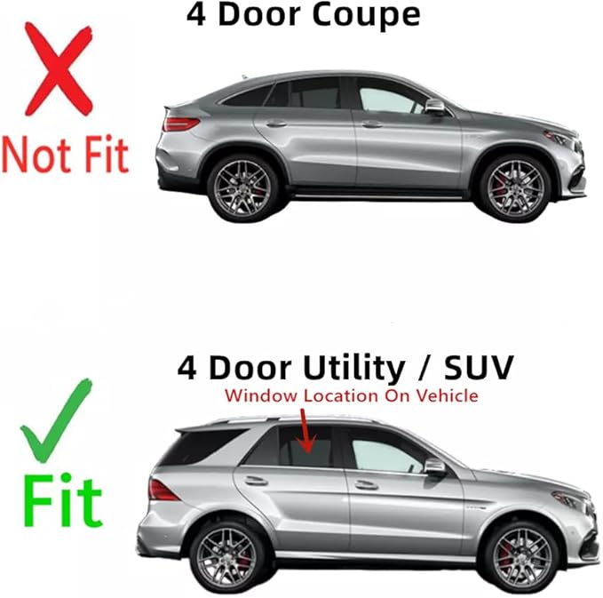 Passenger Right Side Rear Door Window Door Glass Compatible with Mercedes Benz ML250 ML350 ML400 ML550 ML63AMG 2012-2015 Models