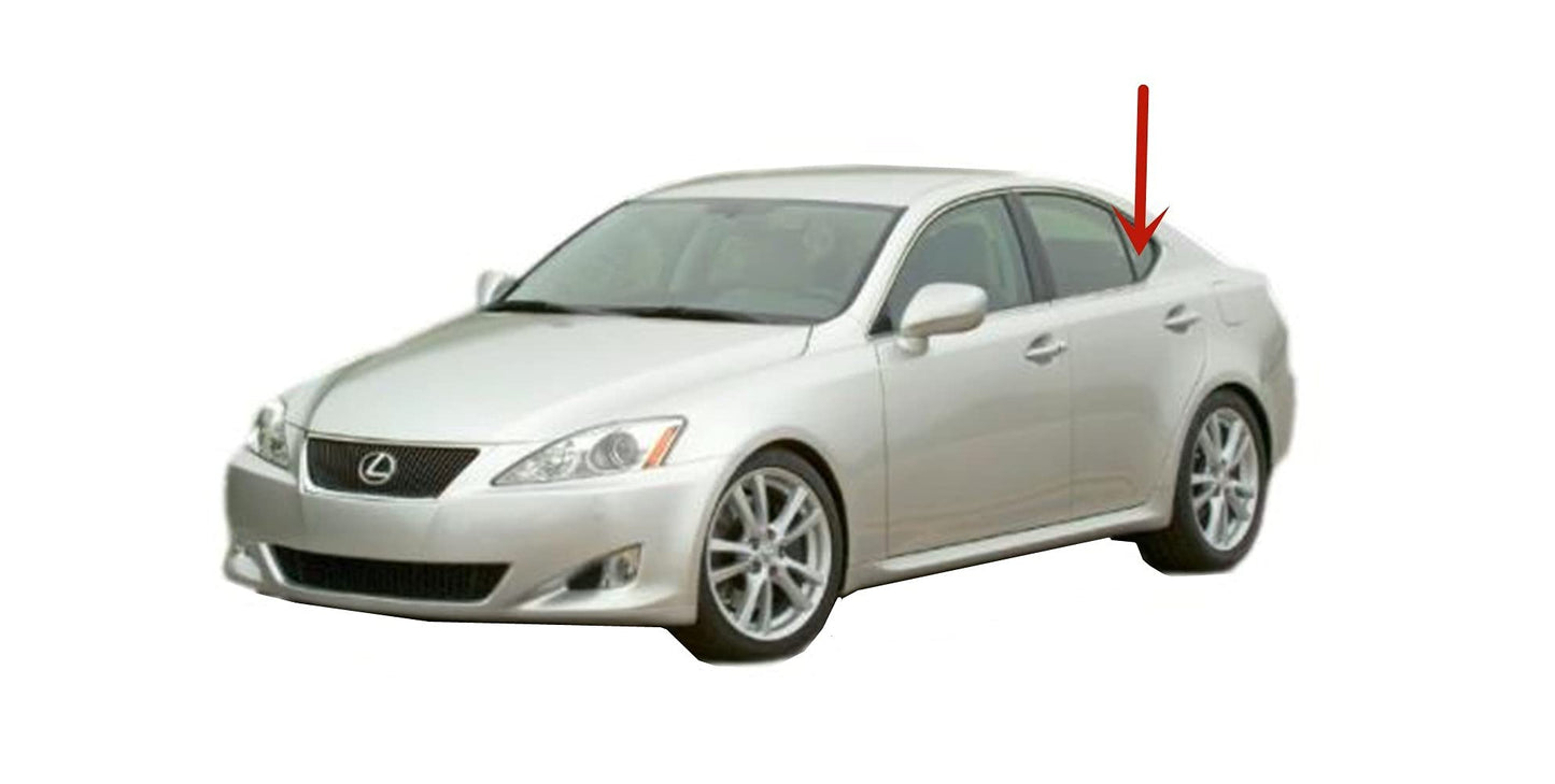Driver Left Side Rear Vent Window Vent Glass Compatible with Lexus IS250 / IS350 4 Door Sedan 2006-2013 Models