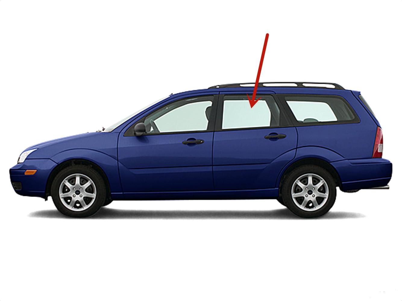 Driver Left Side Rear Door Window Door Glass Compatible with Ford Focus 4 Door Station Wagon 2000-2007 Models