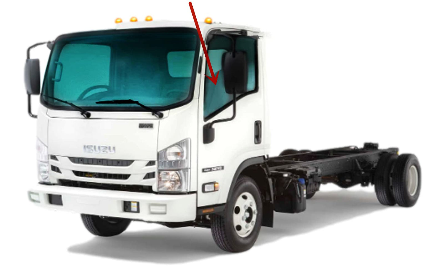 Driver Left Side Front Door Window Door Glass Compatible with Chevrolet/GMC W3500 W4500 W5500 2008-2010 Models