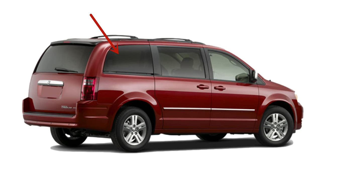 Movable Passenger Right Side Quarter Window Quarter Glass Compatible with Dodge Grand Caravan 2008-2020 Models