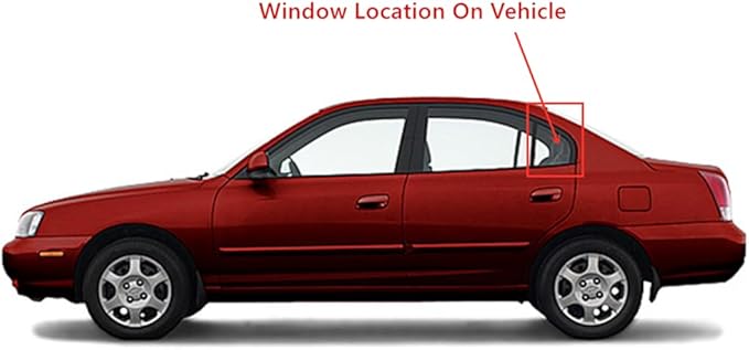 Driver Left Side Rear Vent Window Vent Glass Compatible with Hyundai Elantra 4 Door Sedan 2001-2006 Models