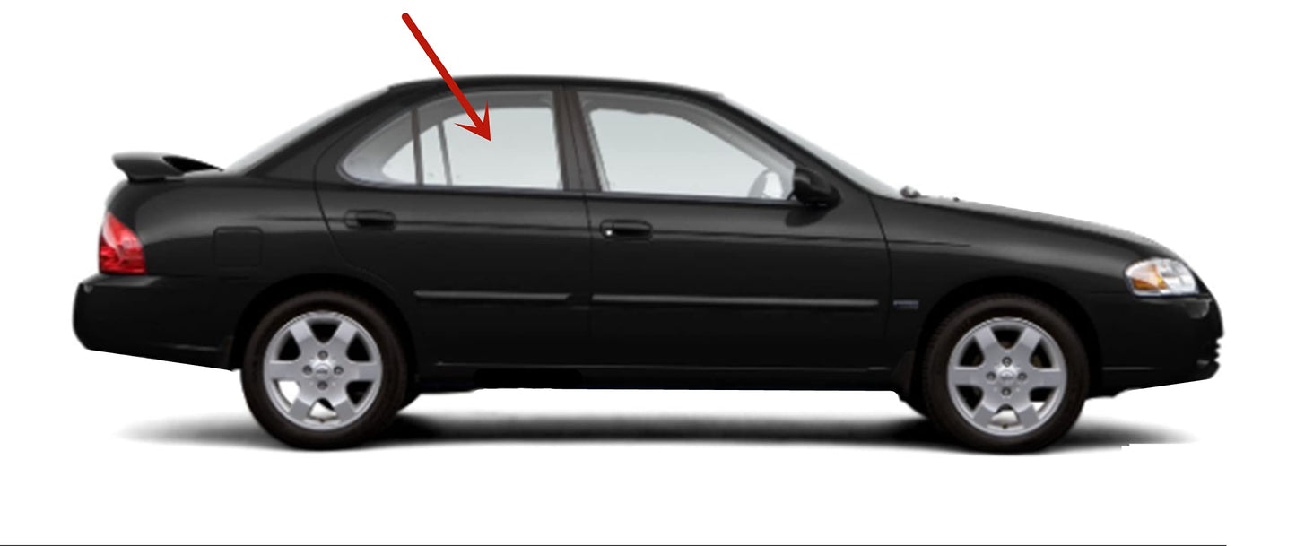 Passenger Right Side Rear Door Window Door Glass Compatible with Nissan Sentra 4 Door Sedan 2000-2006 Models