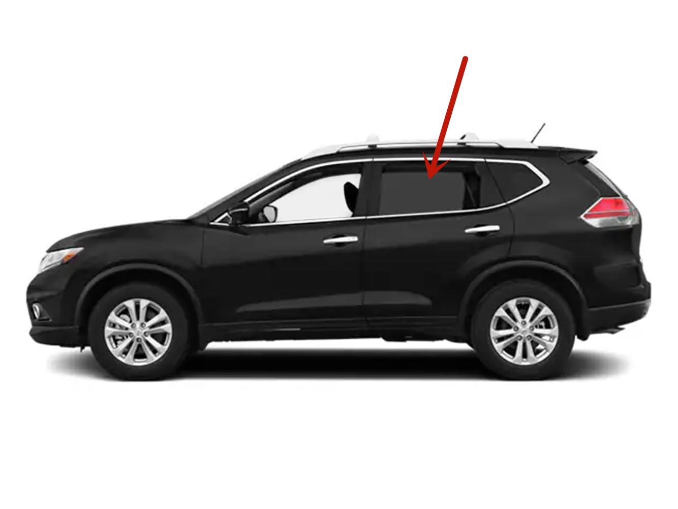 Driver Left Side Rear Door Window Door Glass Compatible with Nissan Rogue 2014-2020 Models (Not For Rogue Sport or Rogue Select)