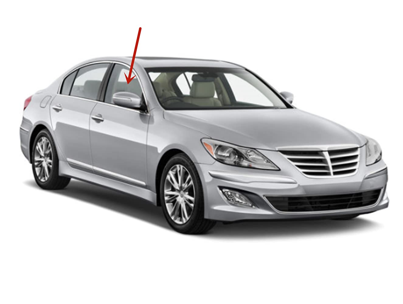 Laminated Passenger Right Side Front Door Window Door Glass Compatible with Hyundai Genesis 4 Door Sedan 2009-2014 Models