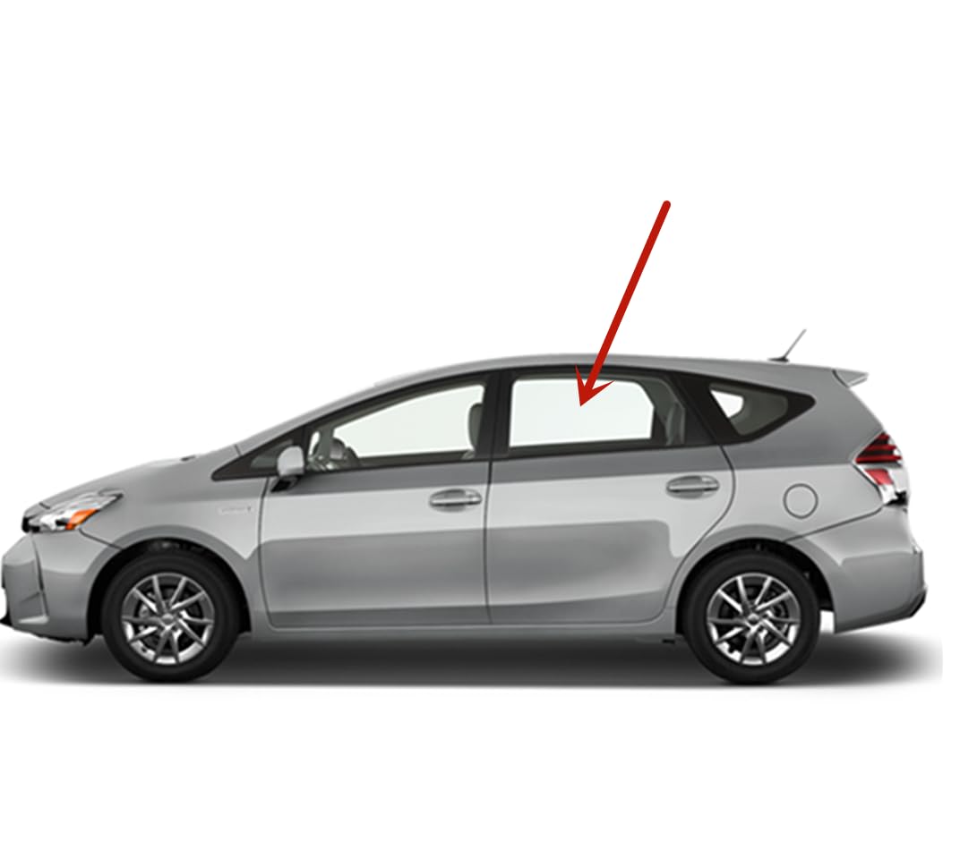 Driver Left Side Rear Door Window Door Glass Compatible with Toyota Prius V 4 Door Hatchback 2012-2018 Models