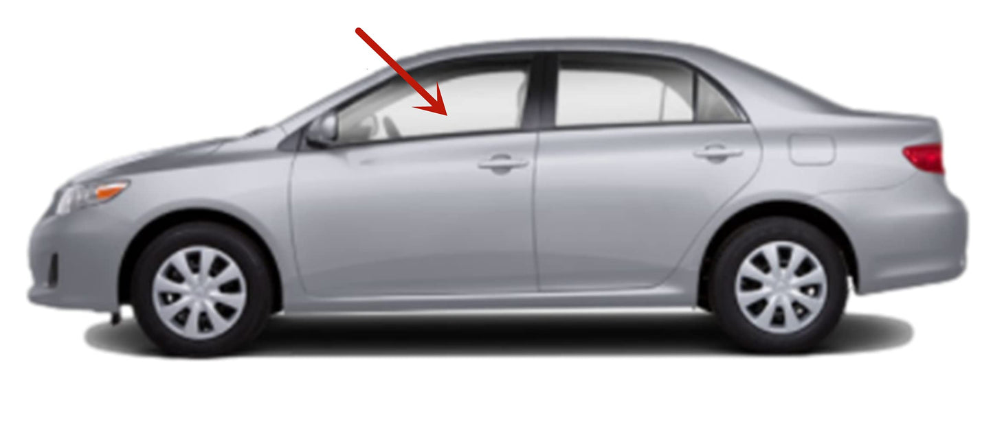 Driver Left Side Front Door Window Door Glass Compatible with Toyota Corolla 4 Door Sedan 2009-2013 USA Built Models