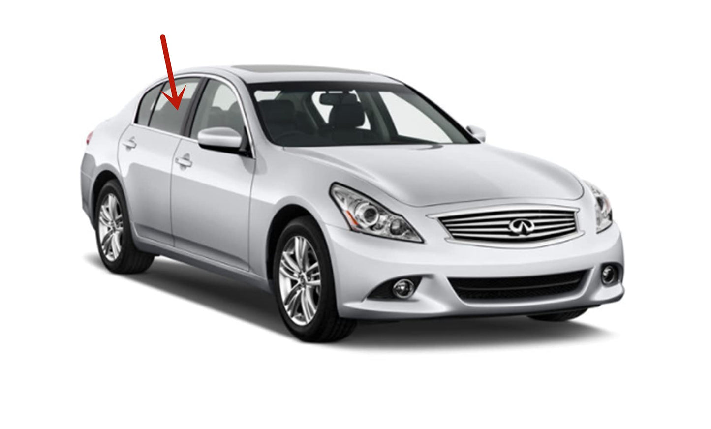 Passenger Right Side Rear Door Window Door Glass Compatible with Infiniti G35 2007-2008 / G25 2011-2013 / G37 2009-2013 / Q40 2015-2016 4 Door Sedan Models