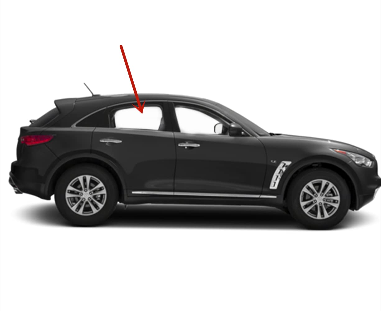 Tempered Passenger Right Side Rear Door Window Door Glass Compatible with Infiniti FX35 FX37 FX50 QX70 2009-2017 Models