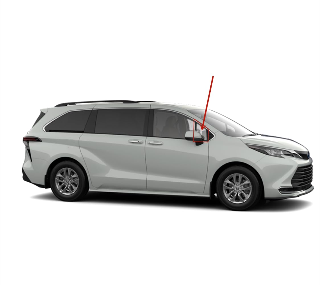 Tempered Passenger Right Side Front Vent Window Vent Glass Compatible with Toyota Sienna 2021-2025 Models