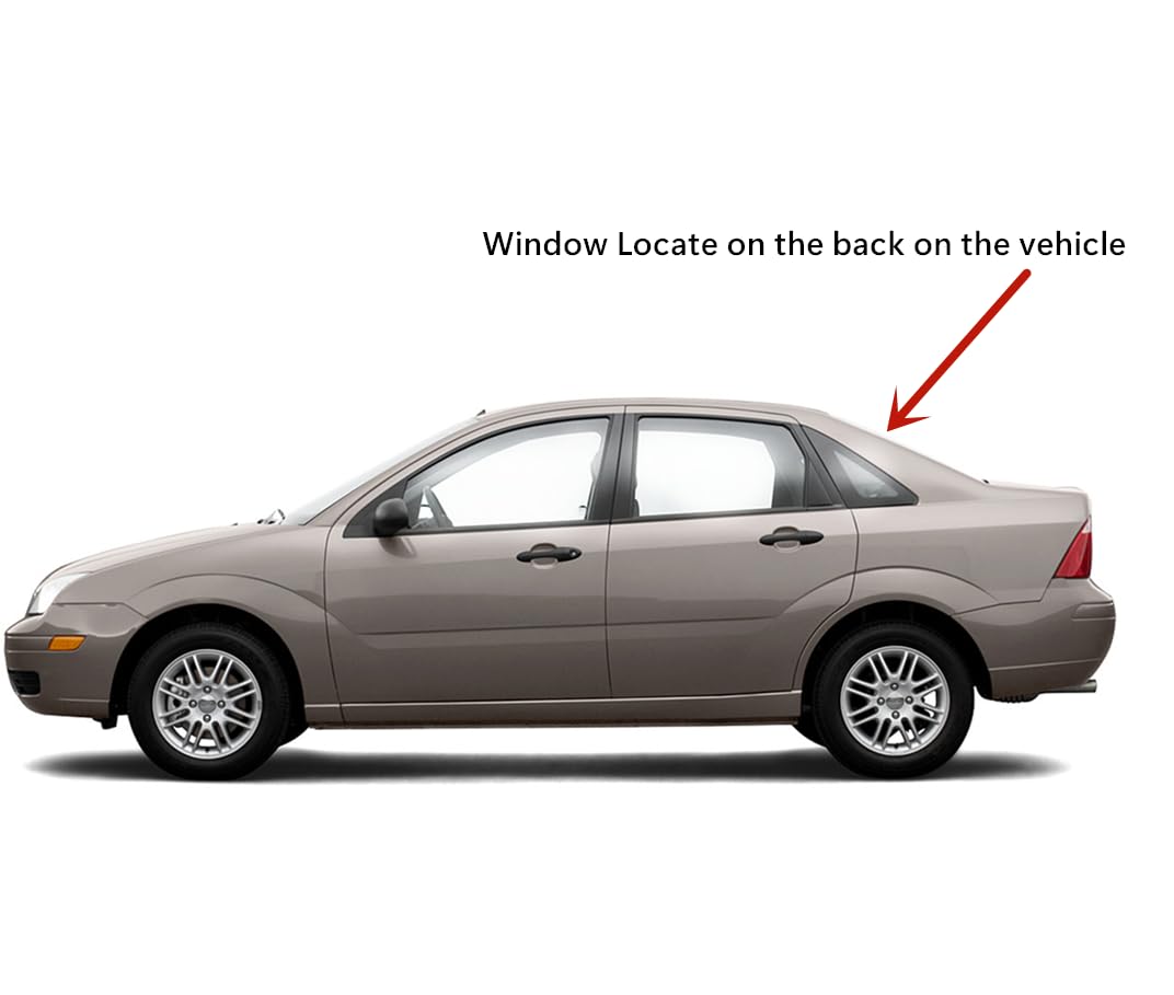 Heated Back Window Back Glass Compatible with Ford Focus 2000-2007 4 Door Sedan Models