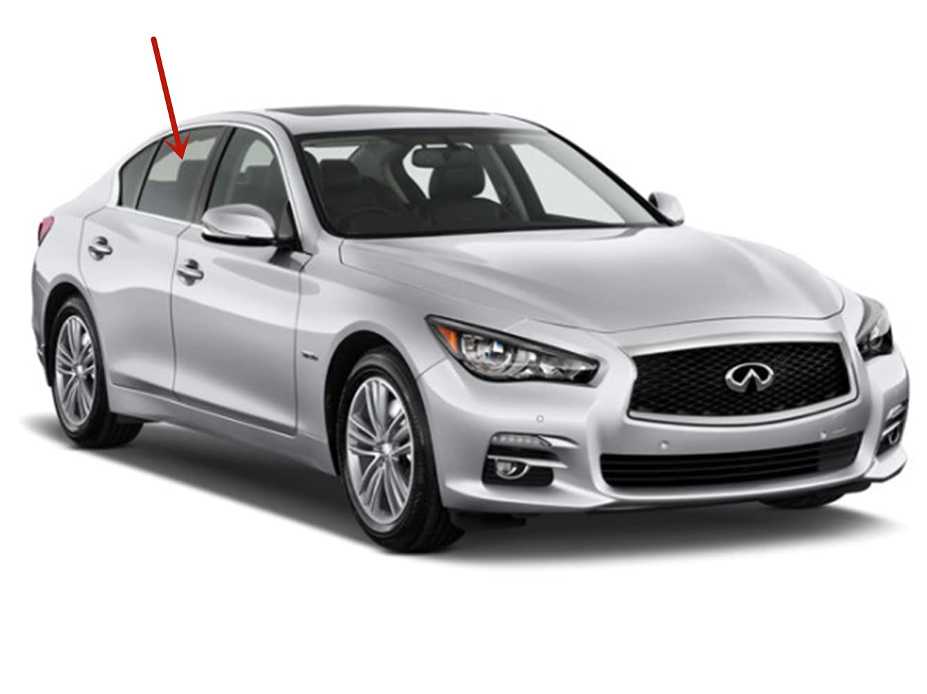Passenger Right Side Rear Door Window Door Glass Compatible with Infiniti Q50 2014-2024 Models