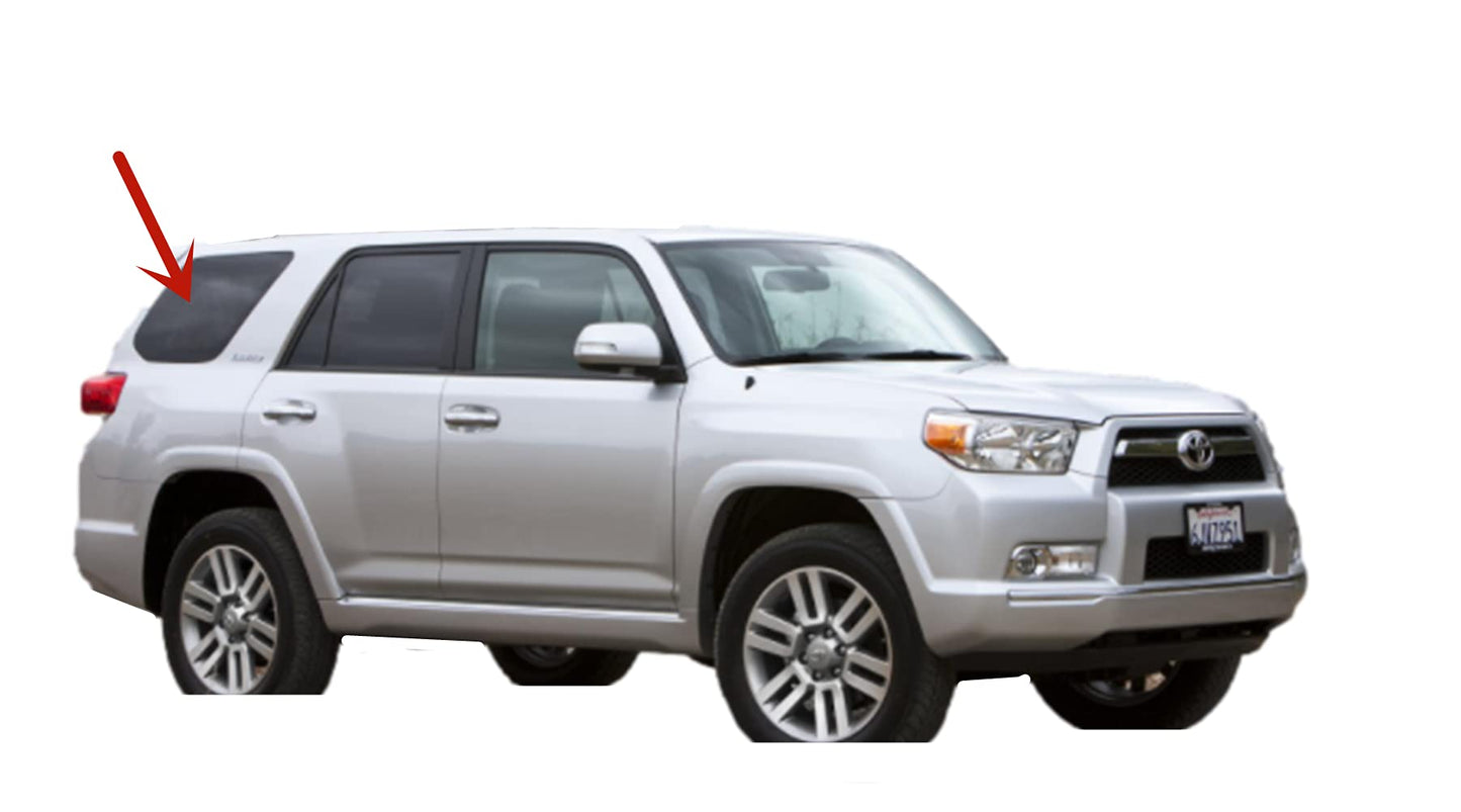 Passenger Right Side Rear Quarter Glass Quarter Window Compatible with Toyota 4Runner 2010-2013 Models