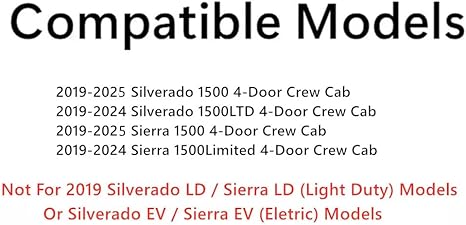 Passenger Right Side Rear Door Window Door Glass Compatible with GMC Sierra/Chevrolet Silverado 1500 4-Door Crew Cab 2019-2025 Models