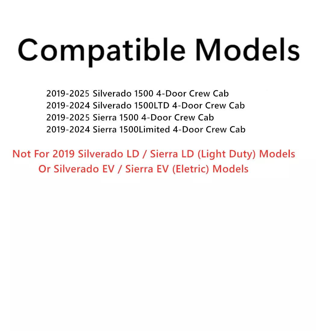 Driver Left Side Rear Door Window Door Glass Compatible with GMC Sierra/Chevrolet Silverado 1500 4-Door Crew Cab 2019-2025 Models