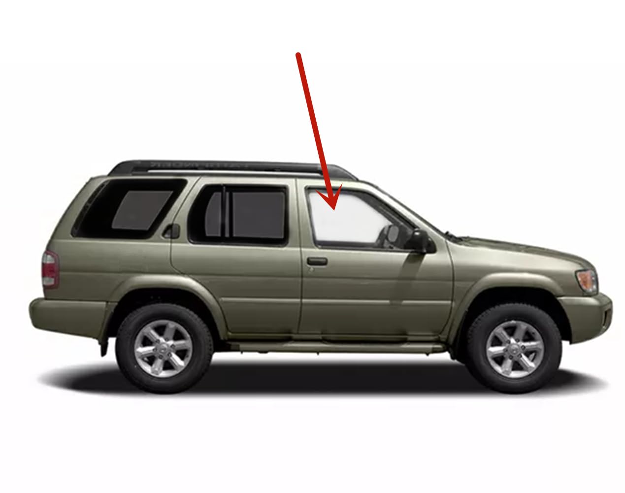 Passenger Right Side Front Door Window Door Glass Compatible with Nissan Pathfinder/Infiniti QX4 1996-2004 Models (Not for Pathfinder Armada)