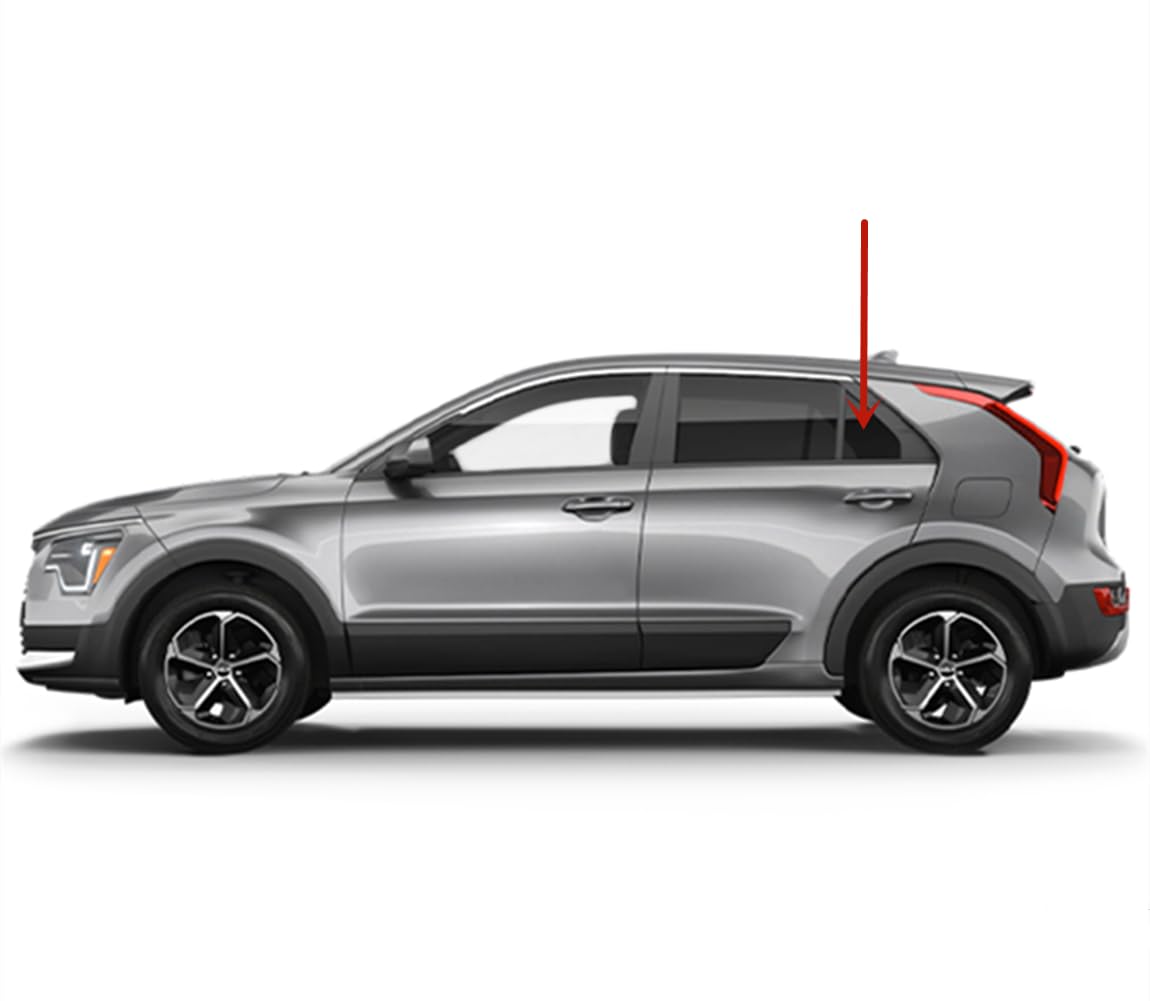 Tempered Driver Left Side Rear Vent Window Glass Only Compatible with Kia Niro / Niro EV 2023-2025 Models