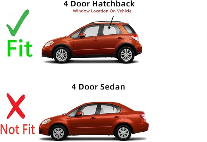 Driver Left Side Rear Door Window Door Glass Compatible with Suzuki SX4 4 Door Hatchback 2007-2013 Models