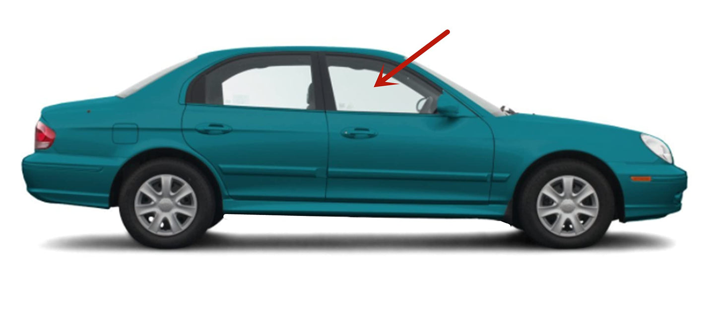 Passenger Right Side Front Door Window Door Glass Compatible with Hyundai Sonata 4 Door Sedan 1999-2005 Models