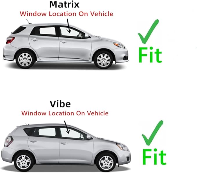 Passenger Right Side Front Door Window Door Glass Compatible with Toyota Matrix/Pontiac Vibe 2009-2013 Models
