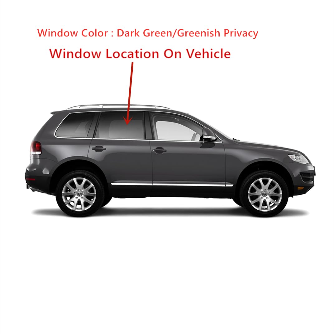 Factory Dark Tinted Tempered Passenger Right Side Rear Door Window Glass Compatible with Volkswagen Touareg 2004-2010 Models