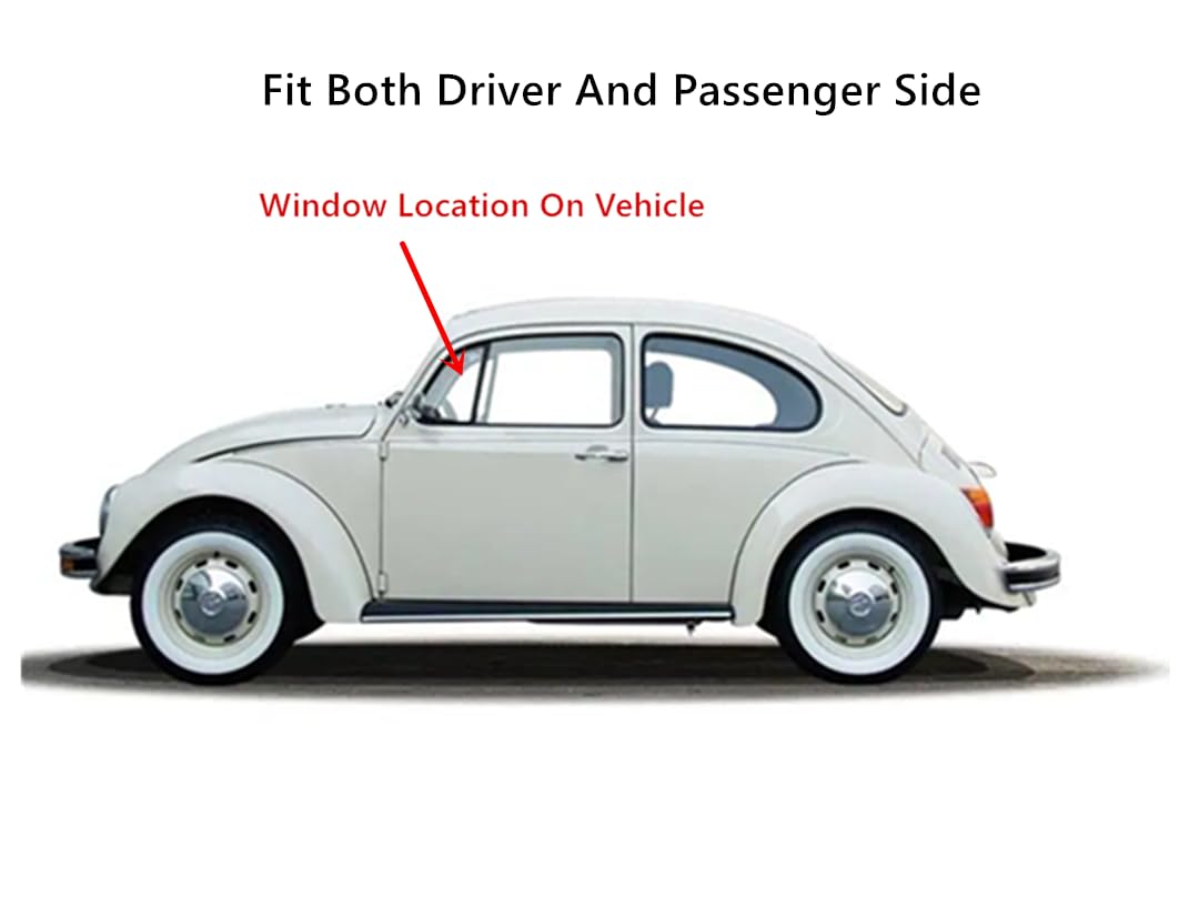 Tempered Front Vent Window Vent Glass Compatible with Beetle / Super Beetle 2-Door Sedan 1965-2003 Models