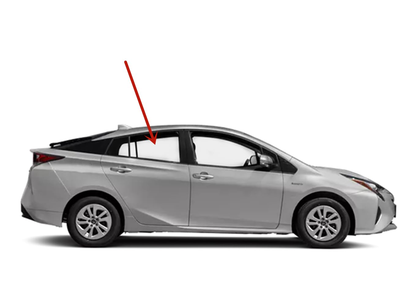 Passenger Right Side Rear Door Window Door Glass Compatible with Toyota Prius 4 Door Hatchback 2010-2015 Models