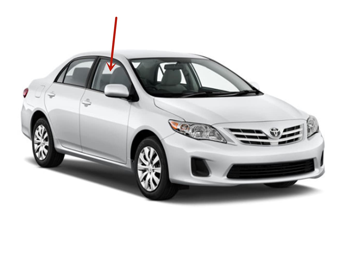 Passenger Right Side Front Door Window Door Glass Compatible with Toyota Corolla 4 Door Sedan 2009-2013 USA Built Models