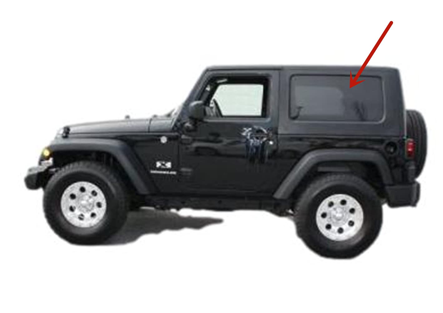 Driver Left Side Rear Quarter Glass Quarter Window Compatible with Jeep Wrangler 2 Door Utility 2007-2010 Models