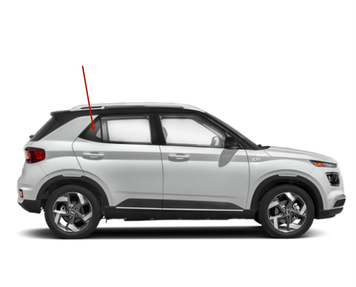 Passenger Right Side Rear Vent Window Vent Glass Compatible with Hyundai Venue 2020-2025 Models Glass Only