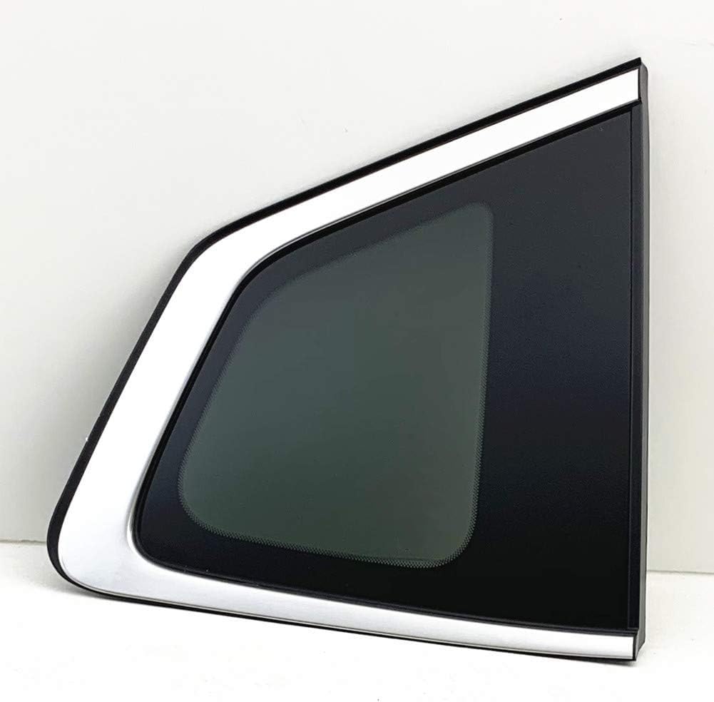 Passenger Right Side Quarter Window Quarter Glass Bright Trim Style Compatible with Nissan Rogue 2014-2020 Models (Not For Rogue Sport or Rogue Select)