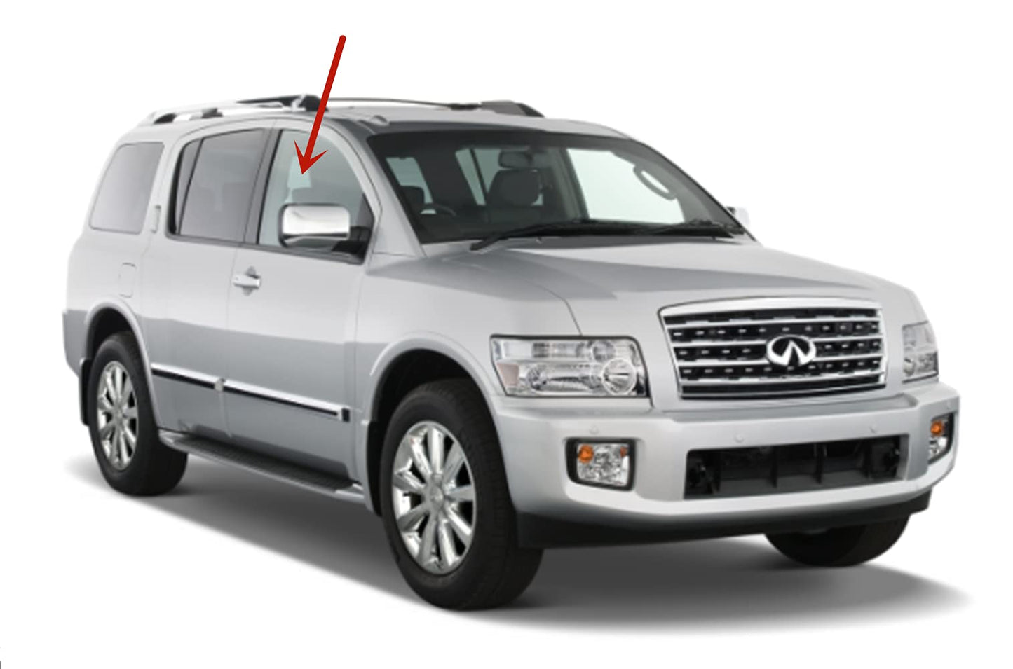 Laminated Passenger Right Side Front Door Window Door Glass Compatible with Infiniti QX56 2007-2010 Models