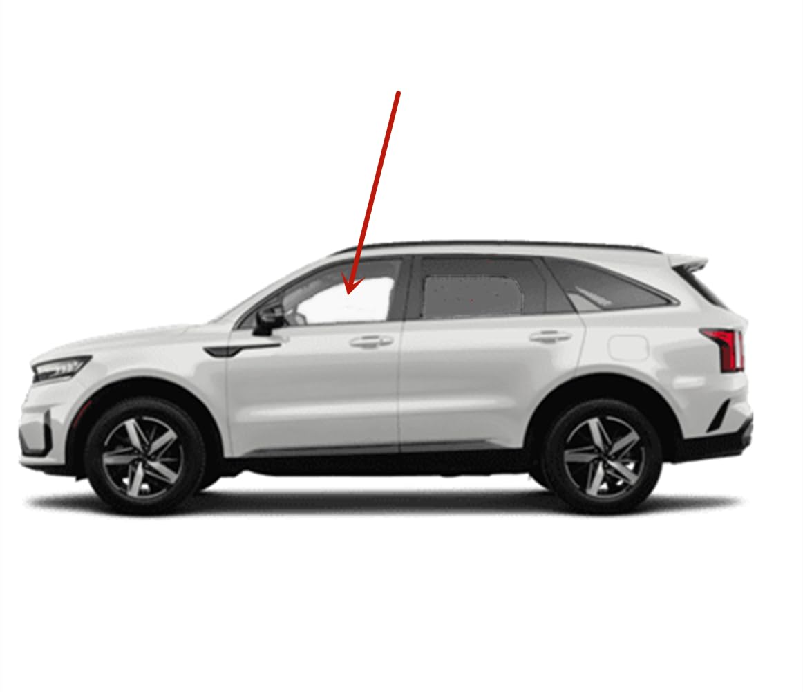 Tempered Driver Left Side Front Door Window Door Glass Compatible with Kia Sorento 2021-2025 Models