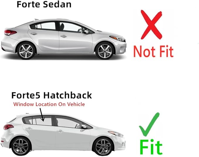 Passenger Right Side Rear Door Window Door Glass Compatible with Kia Forte5 2014-2018 Models