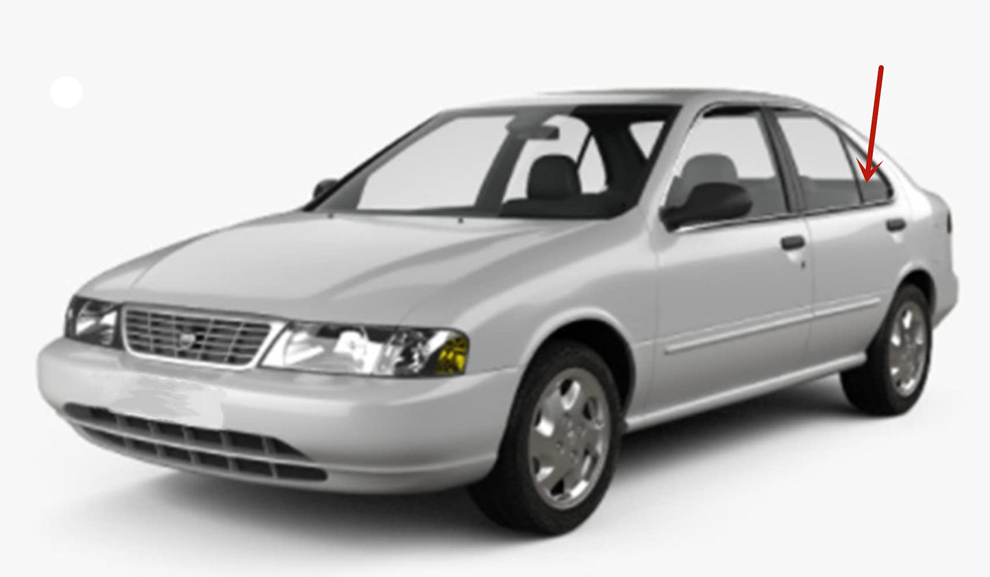 Driver Left Side Rear Vent Window Vent Glass Compatible with Nissan Sentra 4 Door Sedan 1995-1999 Models