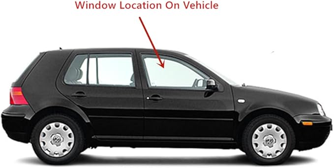 Passenger Right Side Front Door Window Door Glass Compatible with Volkswagen Golf 2000-2006 & Golf (New) 1999 4-Door Hatchback