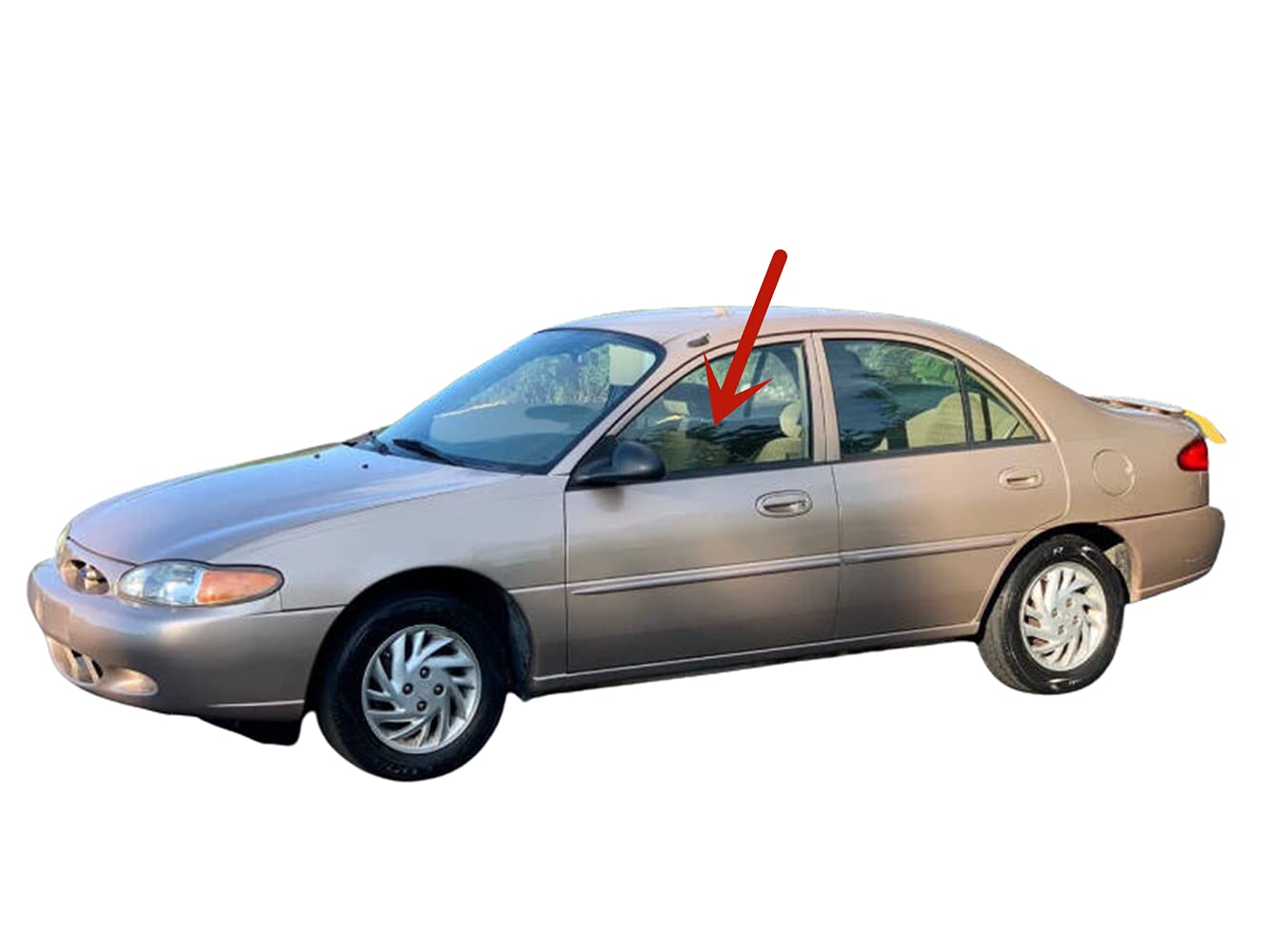 Driver Left Side Front Door Window Door Glass Compatible with Ford Escort/Mercury Tracer 4 Door Sedan 1997-2002 Models