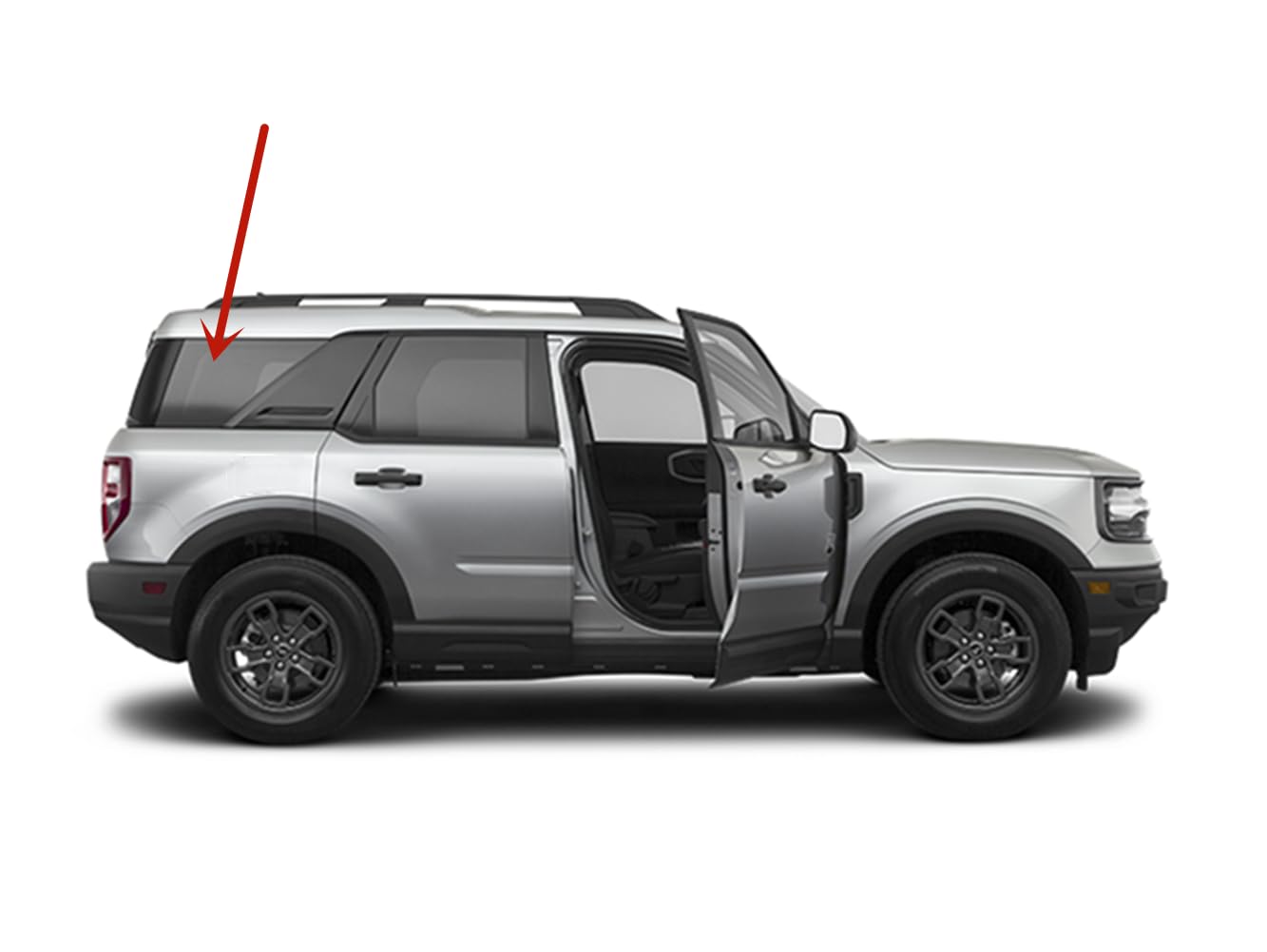 Passenger Right Side Quarter Window Quarter Glass Compatible with Ford Bronco Sport 2021-2025 Models (Not for Bronco)