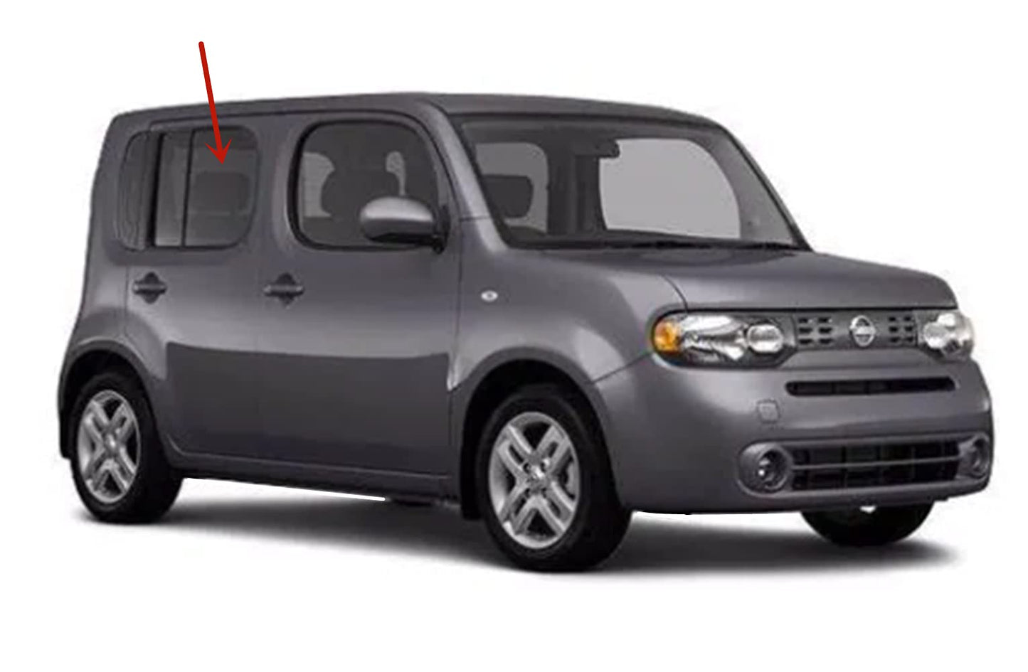 Passenger Right Side Rear Door Window Door Glass Compatible with Nissan Cube 2009-2014 Models