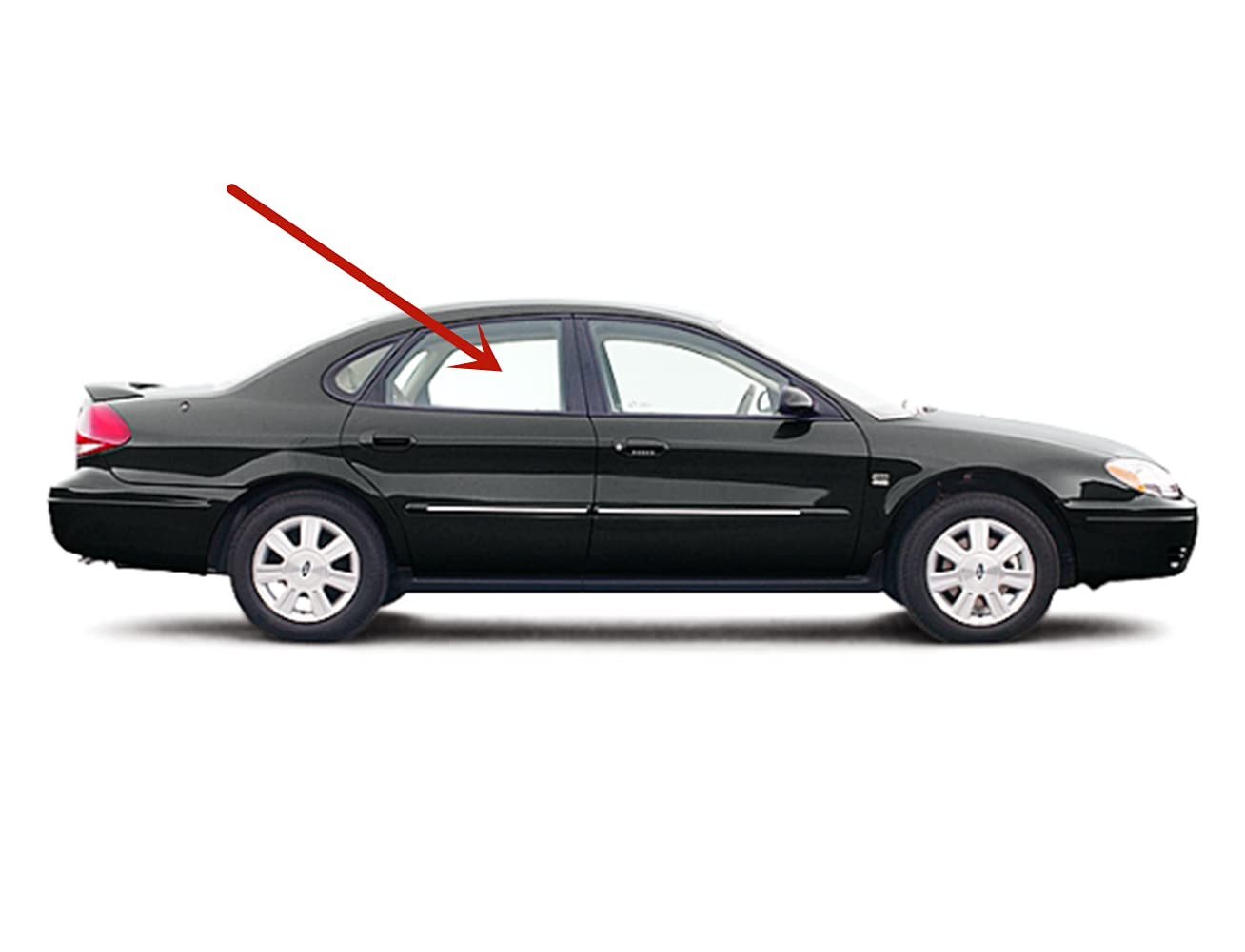 Passenger Right Side Rear Door Window Door Glass Compatible with Ford Taurus 4 Door Sedan 1996-2007 Models