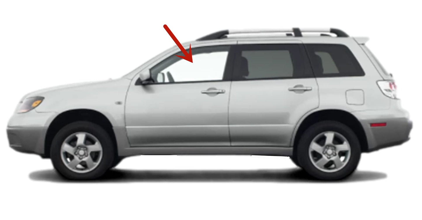 Driver Left Side Front Door Window Door Glass Compatible with Mitsubishi Outlander 2003-2006 Models