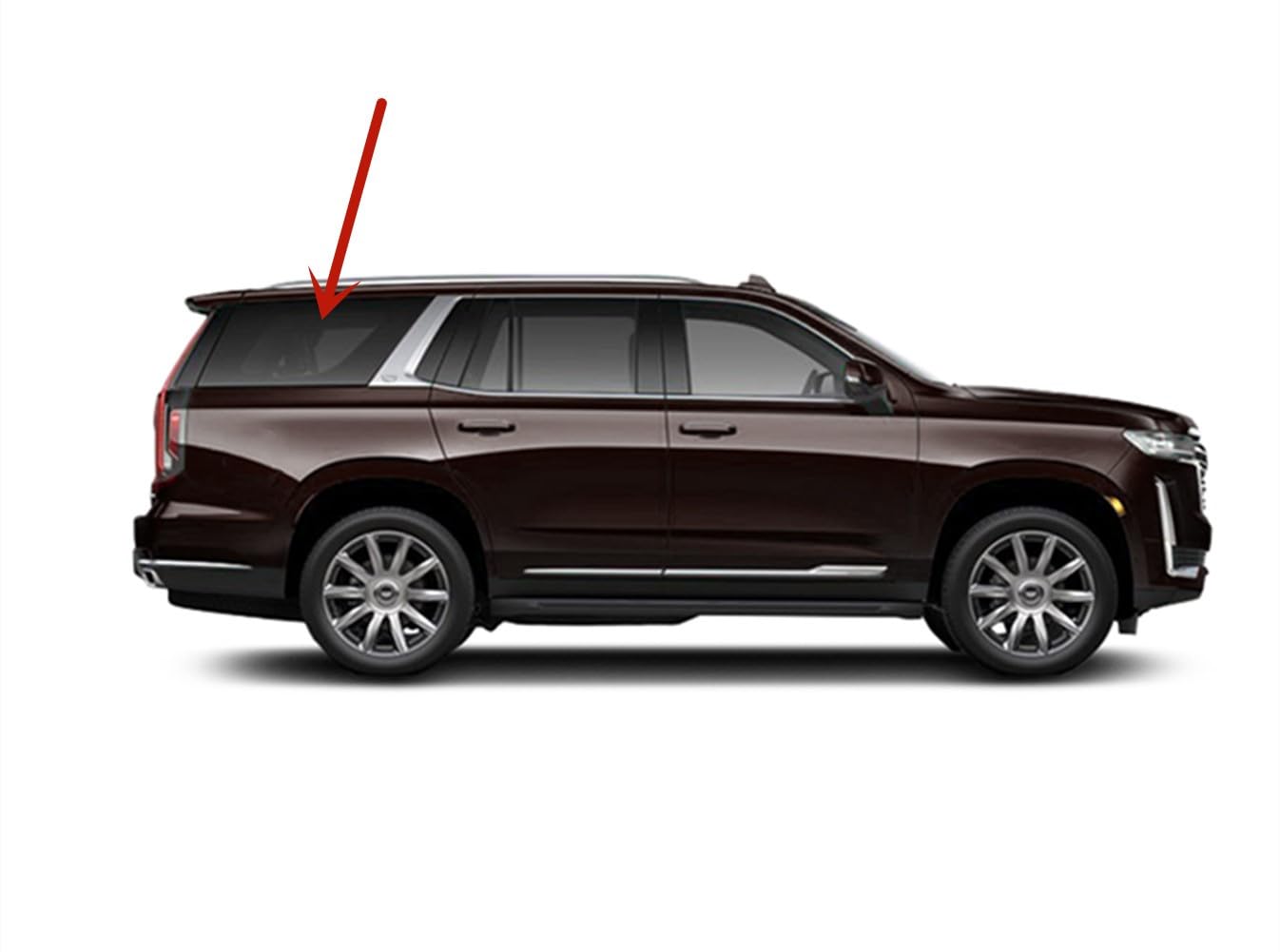 With Sensor Style Tempered Passenger Right Side Quarter Window Quarter Glass Compatible with Cadillac Escalade 2021-2025 Models ( Not For Escalade ESV)