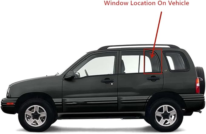 Driver Left Side Rear Vent Window Vent Glass Compatible with Chevrolet Tracker/Suzuki Grand Vitara/Suzuki Vitara 1999-2005 Models